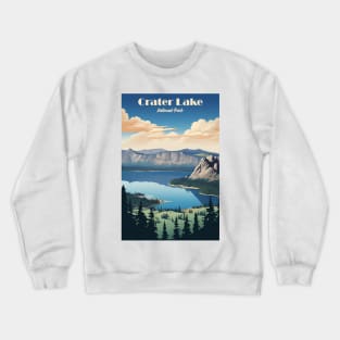 Crater Lake National Park Travel Poster Crewneck Sweatshirt